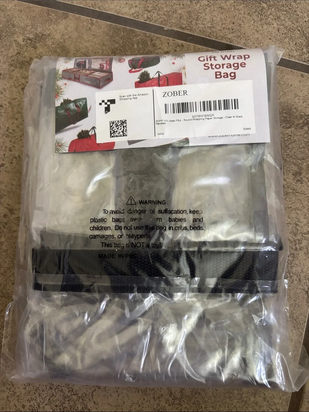 Clear Polyester Gift Wrap Storage Bag
